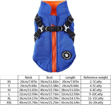 Тепла куртка для собак на блискавці, водонепроникна та вітронепроникна, перевертається, блакитна, розмір S