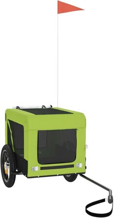 Фургон для собак Fasba: велосипедний причіп для тварин з відбивачами та прапорцем, зелено-чорний, 120 x 54,5 x 53 см