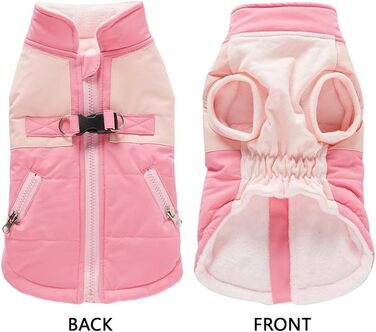 Водонепроникний зимовий пуховик для собак, тепла жилетка для малих та середніх собак, рожевий, розмір S