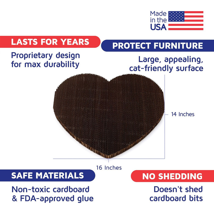 Кігтеточка для котів Americat XL, двостороння, з картону, зроблені в США