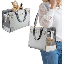 Сумка-переноска для собак NewEle Fashion: стильна переноска для маленьких собак та котів. Містка (2 великі кишені), до 4.5 кг, чорна, для подорожей, відповідає вимогам авіаліній. Сумка-переноска з PU шкіри для собак та кошенят.