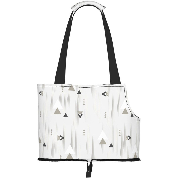 Траплянка сумка-переноска для котів та собак, складна, для подорожей, літаків, автобусів, метро (геометричний принт)