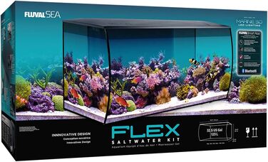 Великий нано акваріум Fluval Flex 123 л чорний