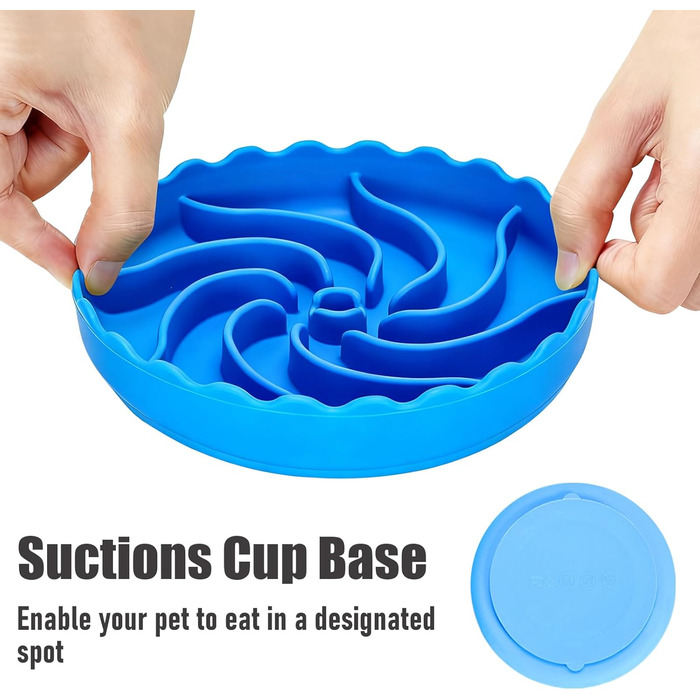 Набір мисок протиковзаючих для собак та котів, силіконові, slow feeder з присосками, неслизькі, легкі в очищенні, для цуценят, маленьких та середніх собак