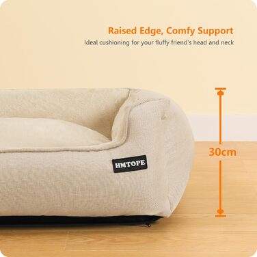 Ліжко для собак, м'яке, знімний та пральний чохол, сірий, 90 x 75 x 25 см (також доступне: 120 x 90 x 30 см, бежеве)