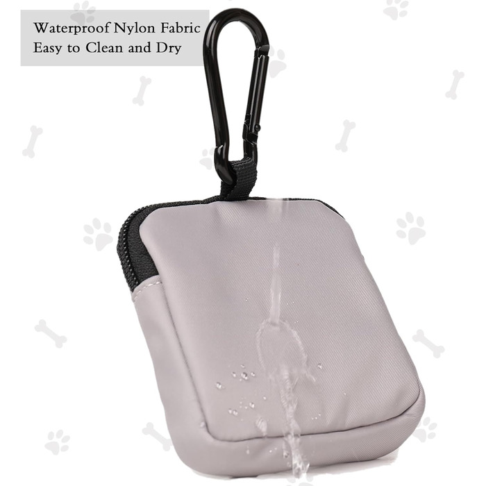 Сумка для ласощів для собак COOWONE з кликером для дресирування, водонепроникна, з тримачем для пакетів, чорна та сіра