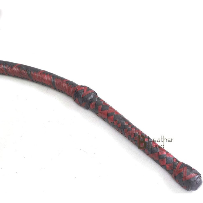 Бич для тренувань з кенгурячої шкіри, 4.6 м, 16 плетінь, для розвитку розривів, спорту, шкіряного живота та шкіряної ролики всередині, червоний та чорний