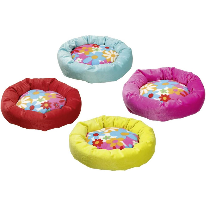 Karlie Bett Rundgelb mit Blumen - Кругла лежанка для собак Karlie з квітковим принтом, 45 см