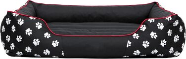 Крісло-ліжко для собак XL 110x90 см, чорне з лапами (L - 60x50 см)