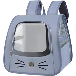 Рюкзак для кота з сіткою, портативний та складаний, переноска для домашніх тварин, дихаючий та складаний рюкзак для домашніх тварин, з прозорим вікном, для тварин до 6,5 кг