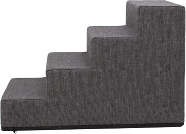 Східці для тварин Huastiertreppe: 4 сходинки, для собак та котів, допомога у підйомі, Graphit Inari, L - 40x60x40 см