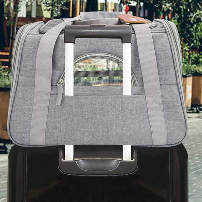 Складана переноска для собак та котів PJDDP, чорна. З плечовим ременем та м'якою підстилкою