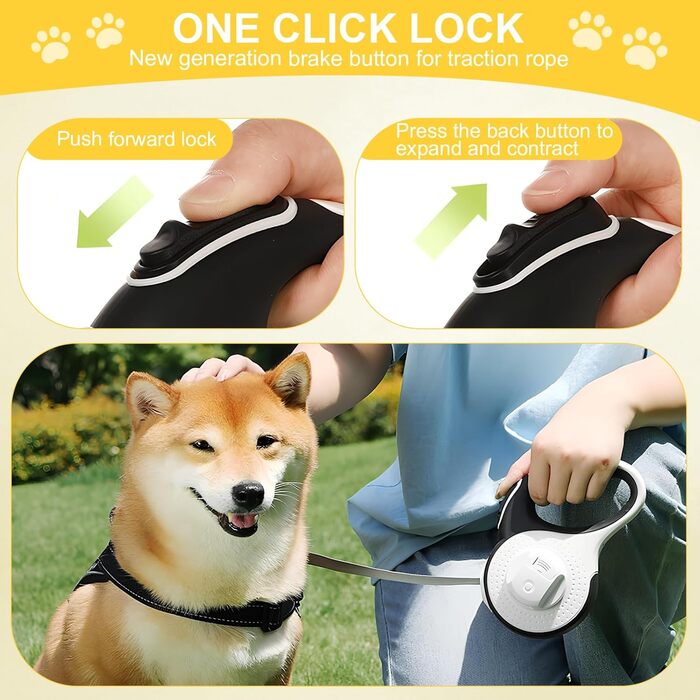 Висувна поводок Colexy для собак та котів з LED-підсвічуванням, 3м, до 15кг