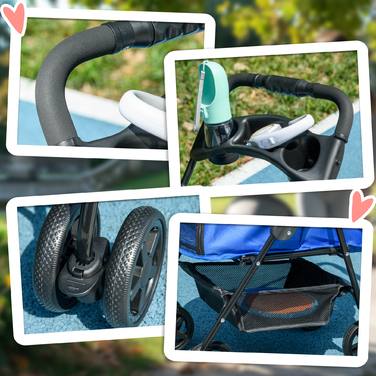 PawHut Dog Stroller Dog Buggy з функцією складання Коляска для маленьких собак і кішок Коляска для домашніх тварин Cat Buggy Oxford Blue 67 x 45 x 96 см | Аосом