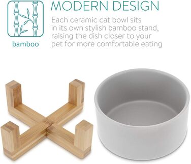 Набір мисок для котів та собак Navaris (2 шт) - серія Babus, сірий