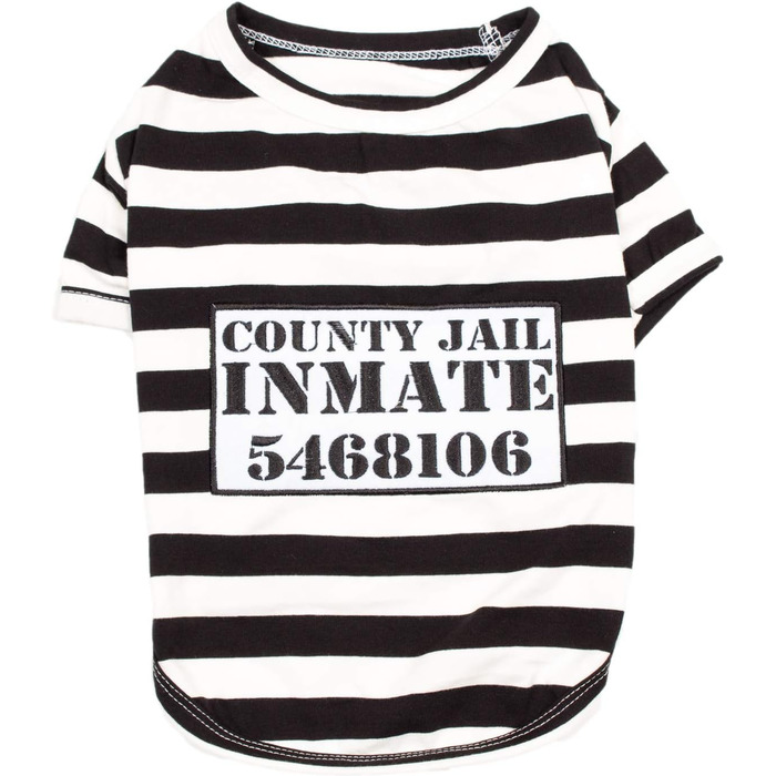 Костюм ув'язненого для собак Parisian Pet Furry Inmate | Веселий костюм на Хелловін для тварин | Розмір M