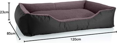 Крісло-ліжко для собак BedDog Teddy, чорно-коричневе, XXL, 120x85x23 см. З міцного кордура та мікрофлісу, знімний чохол, для дому та вулиці