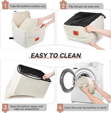 Автокрісло для собак - комфортне автокрісло для маленьких та середніх собак до 35 кг, знімний, з м'якою оббивкою, бежеве