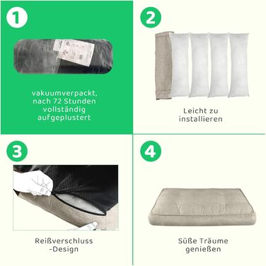 Ортопедичне ліжко для собак великих та середніх порід, знімний, миючий наповнювач, 90x76 см, колір коричневий