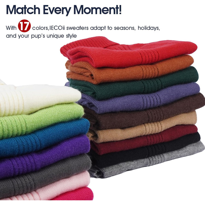 Зелений теплий зимовий пуловер для собак IECOii, великий розмір (XX-Large), для чихуахуа, бульдога, лабрадора