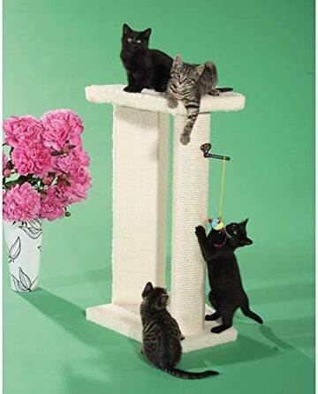 Драбина-стійка для котів CLEVERCAT XXL з довгою сизалевою колоною та окремою зоною для шліфування кігтів, обтягнута міцним сизалевим матеріалом, доступна у багатьох кольорах, Made in Germany