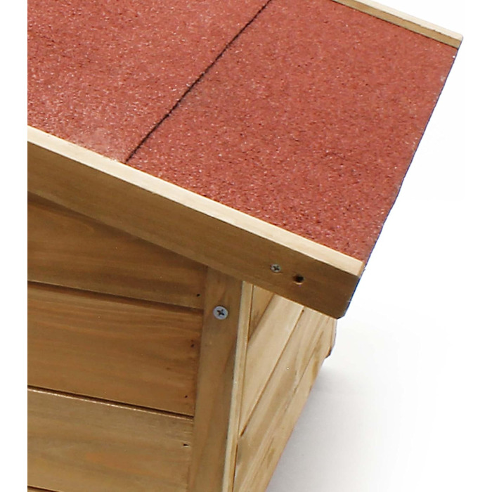 Дім для котів Wiltec великий 99 x 52 x 42 см з дерева, котяча хатинка для саду або тераси, ізольована та стійка до погодних умов, котяча печера