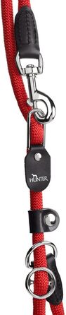 Повідок HUNTER Freestyle для ретриверів, з мотузки, з інтегрованим нашийником, міцний, водостійкий, червоний, товщина 1 см, довжина 260 см