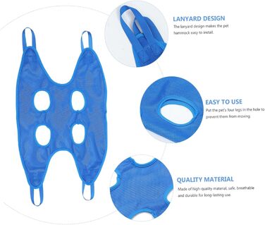 Гамак для грумінгу собак з машинкою для грумінгу та кусачками для нігтів. Практичний та безпечний гамак для догляду за домашніми тваринами. Колір: блакитний