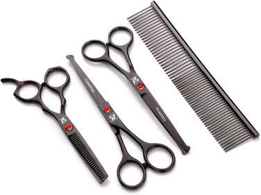 Набір професійних ножиць для грумінгу домашніх тварин 4,5-6,5 дюймів, з нержавіючої сталі, для собак та котів, безпечні закруглені кінчики