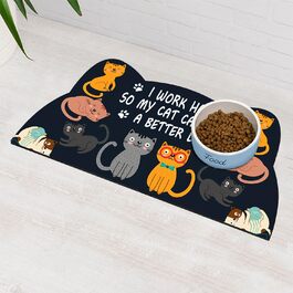 Килимок для котячої їжі, всмоктуючий, швидковисихаючий, 61×30,5 см, сірий, для дому