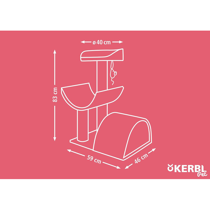 Когтеточка для котів Kerbl Safari XL, темно-коричнева, 46x60x83 см