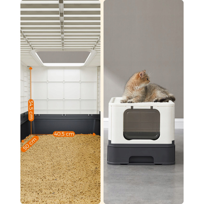 Закритий лоток-туалет для котів Feandrea від Songimcs, 54,3 см x 42,5 см x 37,8 см