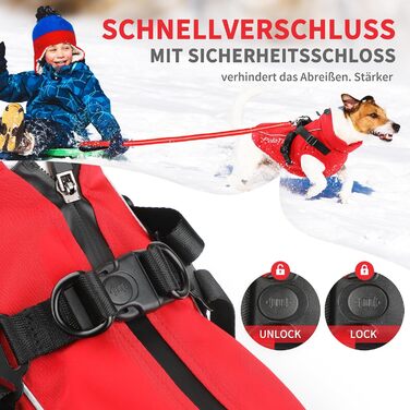 Водонепроникний теплий зимовий накидка для собак маленьких порід, світловідбиваючий, з дзвінком, бавовна, червоний, XXL