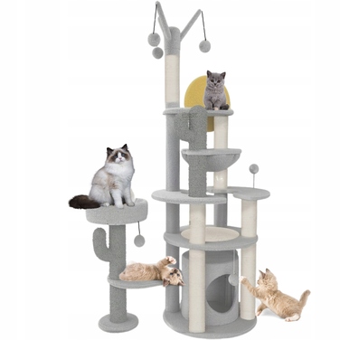 Високий когтеточка-комплекс із лежаком та стовпчиком для кігтів ToolsMed, 161 - 220 см