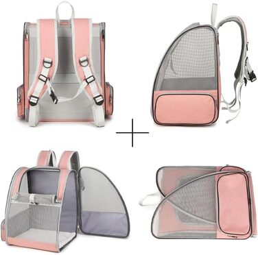 Рюкзак для кота та собаки, переноска для собак та котів, переноска для маленьких собак, валіза для авіаперельотів (Рожевий)