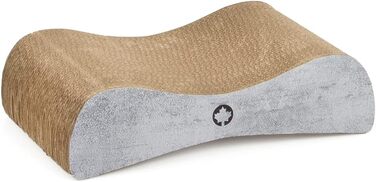 Котячий дряпак Satellite Small - чорний, з котячою м'ятою | Дряпак для котів з картону, бетонування | 37 x 10 x 23 см