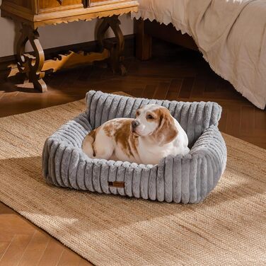 М'яке ліжко для собак та котів MEWOOFUN - зручне та затишне ліжко для домашніх улюбленців (Сірий, 91x72x30 см)