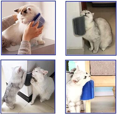 Щітка для котів 2 шт. - масажер для грумінгу, для довгошерстих та короткошерстих котів та собак, блакитний та сірий