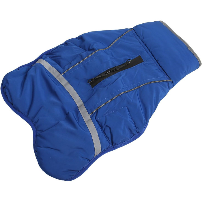 Зимовий одяг для тварин, тепла куртка для собак, плюшевий нашийник з нейлону для маленьких та середніх собак з світловідбиваючим дизайном (блакитний, XXL)