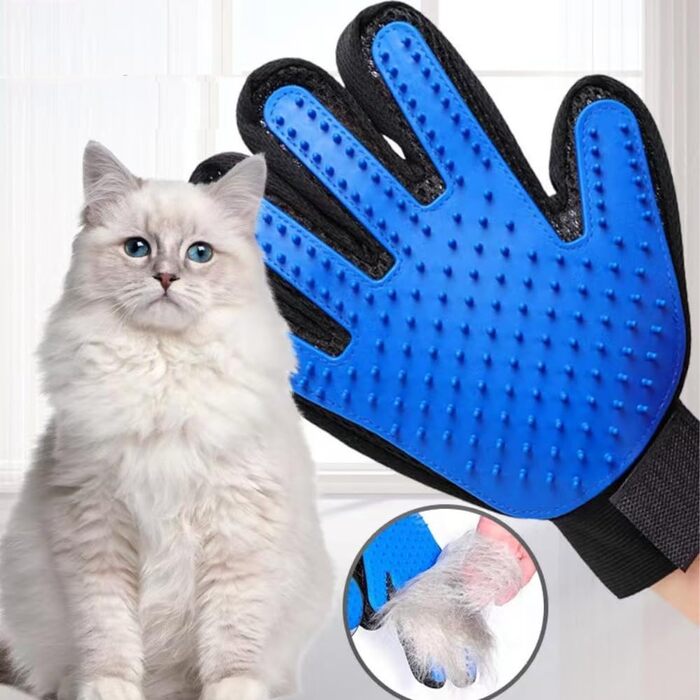 Набір для догляду за тваринами Ultimate Pet Kit: рукавичка для видалення шерсті, гребінець від бліх, щітка для грумінгу. Підходить для собак та котів