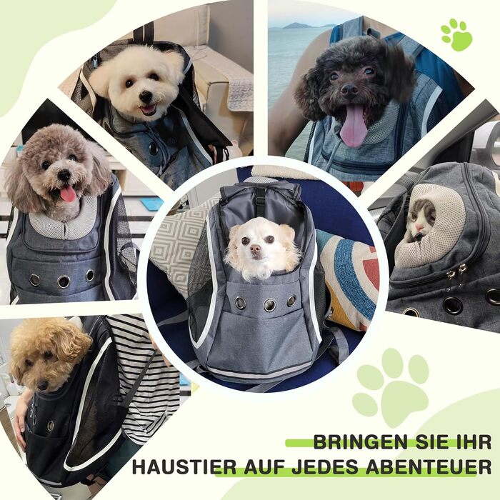 Рюкзак-переноска для тварин ALLSOPETS, дихаючий, для подорожей, темно-сірий, для великих котів і малих собак