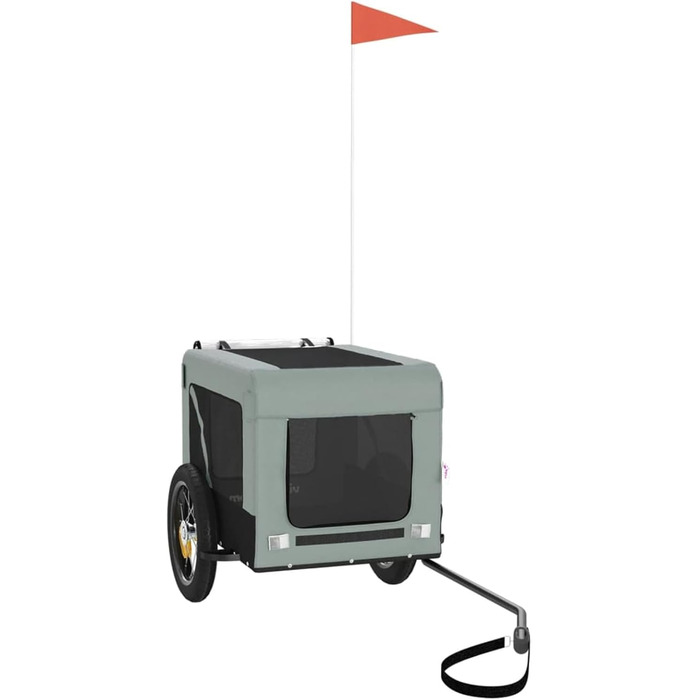 Причіп для велосипеда ZEYUAN для собак сірий та чорний, оксфордська тканина та залізо