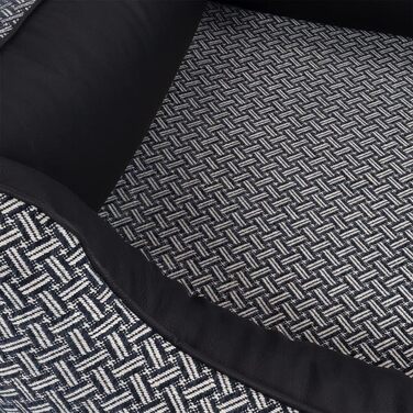 Ортопедичне собаче ліжко Knuffelwuff Sanford XXXL (155 x 105 см) - зручне диван для собак з піднятими бортиками та знімним чохлом. Підходить для великих, середніх та маленьких собак. Чорний колір, розмір: 155 x 105 x 25 см