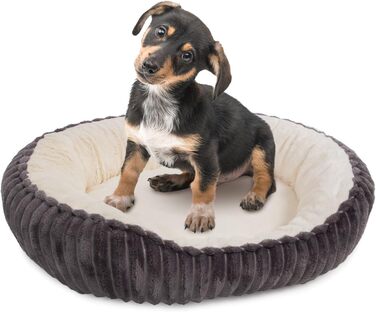 Корзина для собак Wallace & Jones Cameron, середній розмір, оксамит, антрацит-бежева, розмір M, 75 x 55 x 20 см