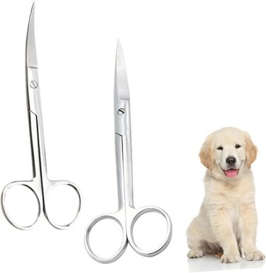 Професійна шерстьрізка для тварин DOITOOL: 2 шт. з нержавіючої сталі, пряма та вигнута насадки