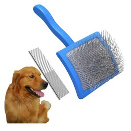 Професійна щітка для грумінгу собак та домашніх тварин (2 шт.), для довгого та кучерявого хутра, видаляє підшерсток, Goldendoodle