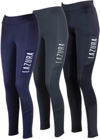 Легінси для верхової їзди Lazura Emilia для дітей та жінок | Термо-леггінси з флісовою підкладкою та силіконовим повним обхватом | Легінси для дівчаток та хлопчиків, розмір 38, колір Asphalt