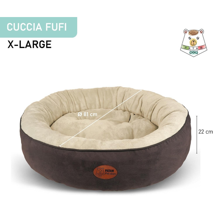 Кругле ліжко для собак та котів Fufi Large 71 см: зручне, з м'якими краями, антиковзне, знімне, для всіх сезонів
