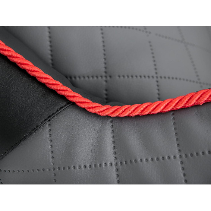 Лежак для собак Hobbydog Elite XXL, штучна шкіра, сірий/чорний, 110x85x30 см