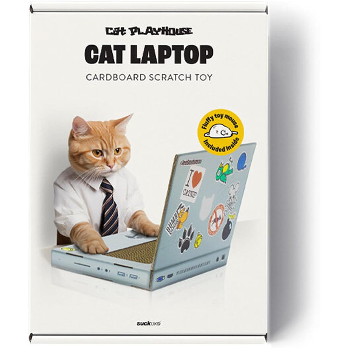 SUCK UK Картонний когтетоп-ноутбук для котів | Іграшка для котів | Когтеточка | Когтекартон | SUCK UK